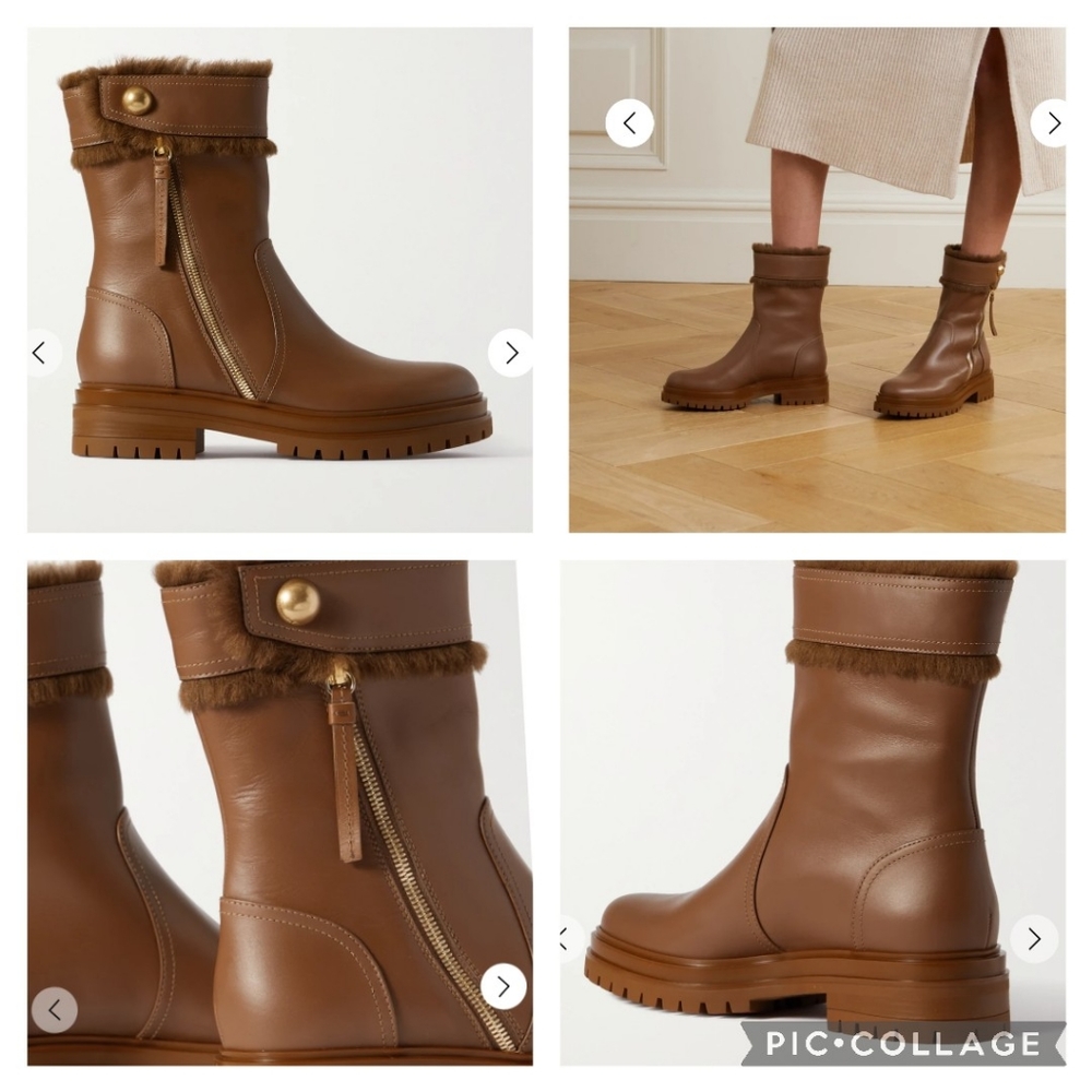 Gianurito Rossi‑Milan, Montreal Cuoio, Brown Leather Boots, New in Box, 38.5 - Picture 3 of 16